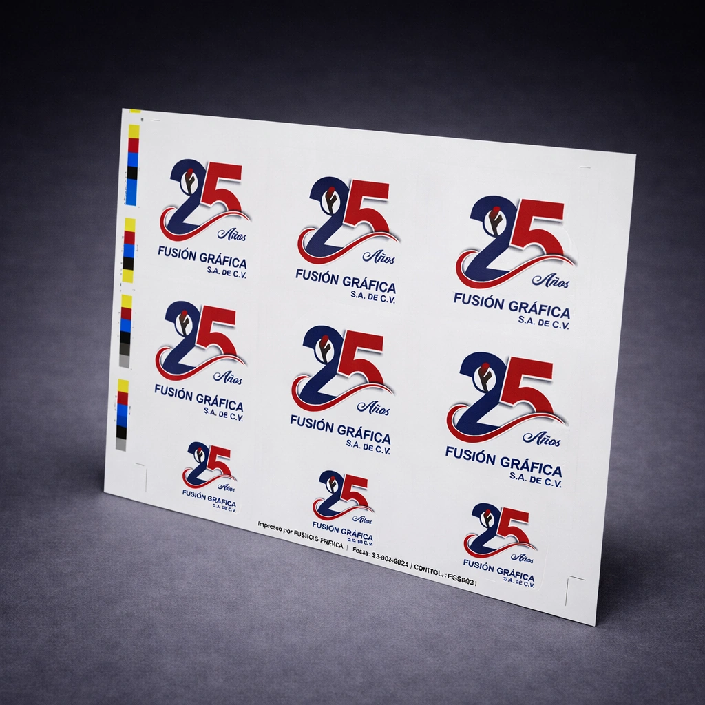 Etiquetas en planilla con semicorte